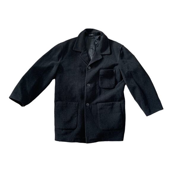 Baracuta black wool cashmere men’s large button pea coat jacket - Picture 1 of 10